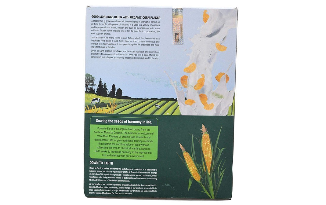 Down To Earth Organic Corn Flakes    Box  350 grams
